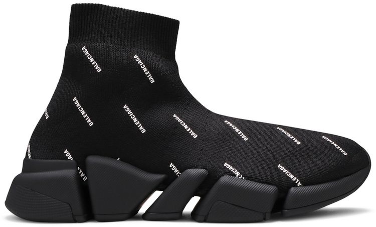 Balenciaga Wmns Speed 20 Sneaker Allover Logo   Black