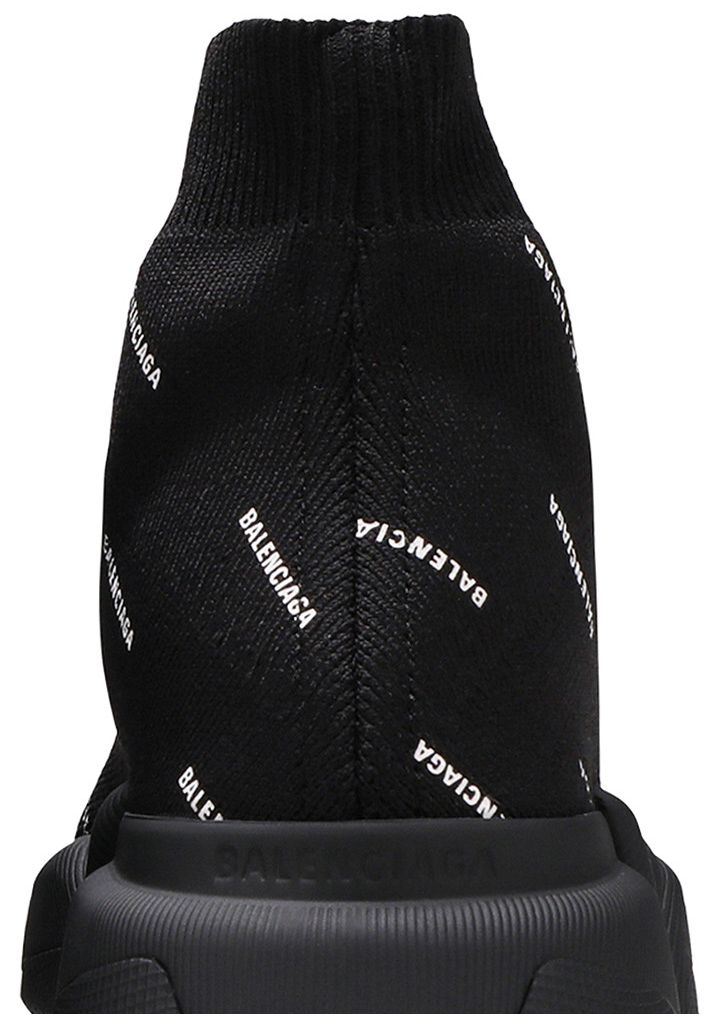 Balenciaga Wmns Speed 20 Sneaker Allover Logo   Black