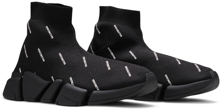 Balenciaga Wmns Speed 20 Sneaker Allover Logo   Black