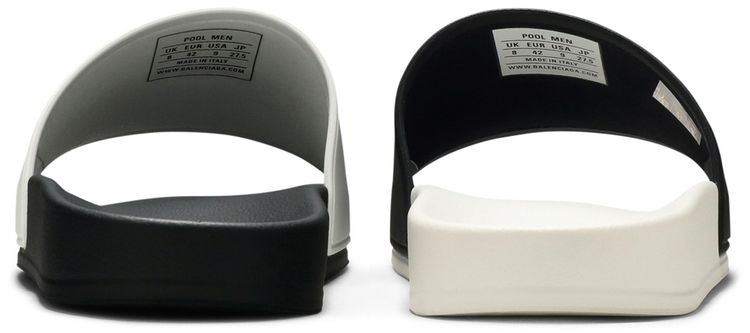 Balenciaga Pool Slides White Black