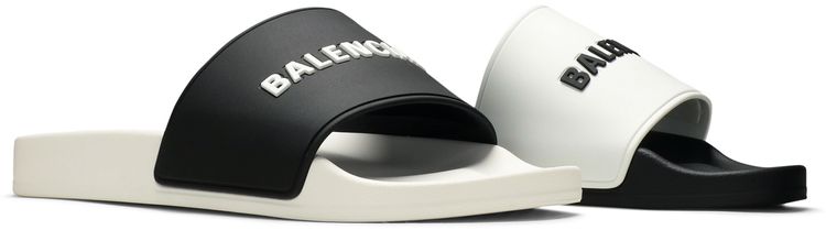 Balenciaga Pool Slides White Black