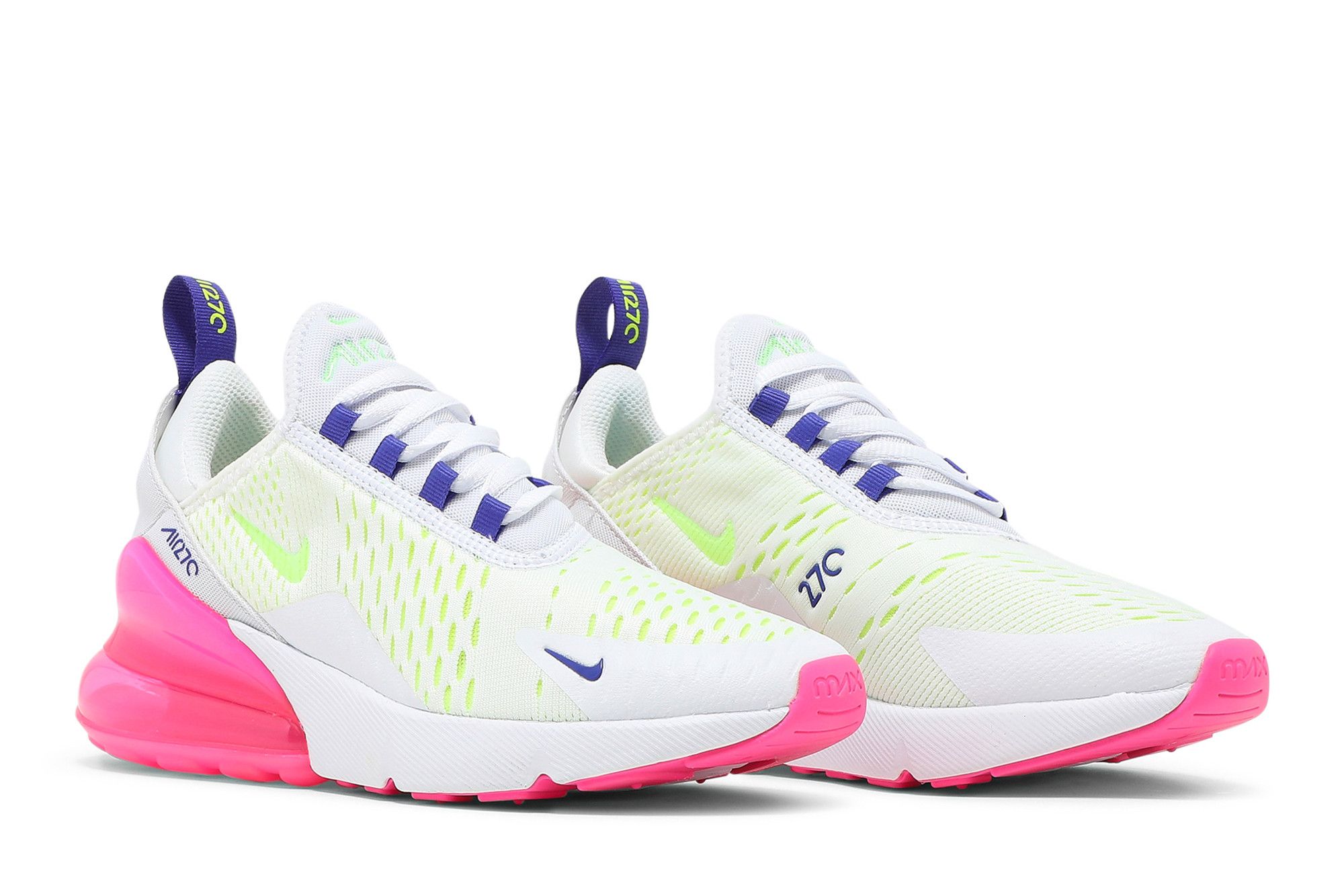 nike air max 270 white volt pink blast indigo