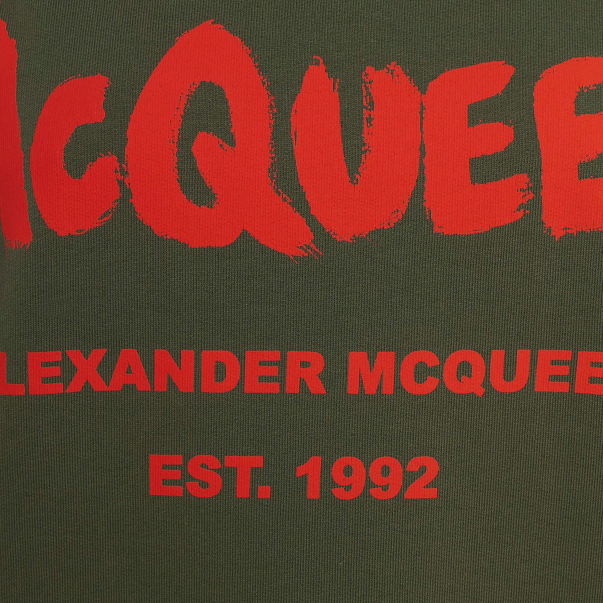 Buy Alexander McQueen Graffiti Sweatshirt 'Khaki/Orange Buy Alexander McQueen Graffiti Sweatshirt 'Khaki/Orange