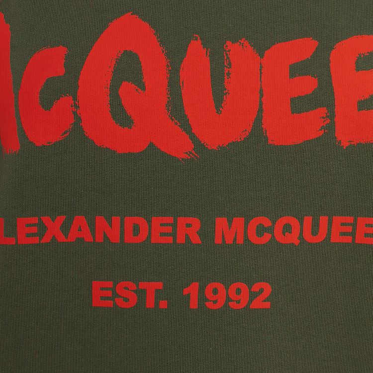 Alexander McQueen Graffiti Sweatshirt KhakiOrange