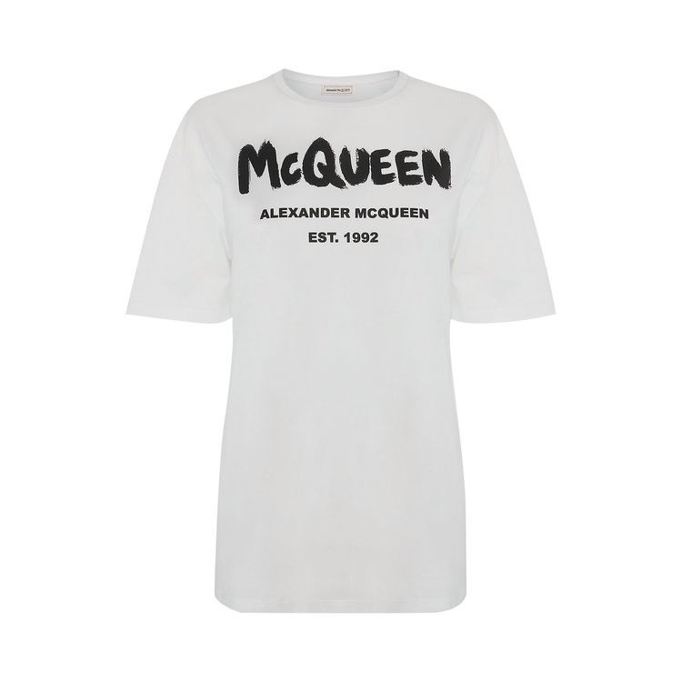 Alexander McQueen Graffiti T Shirt WhiteBlack