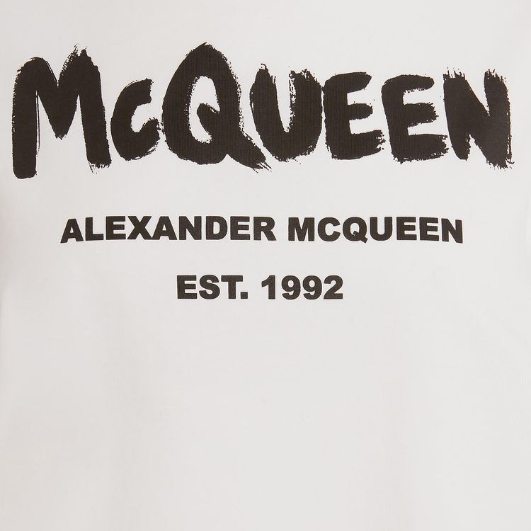 Alexander McQueen Graffiti T Shirt WhiteBlack