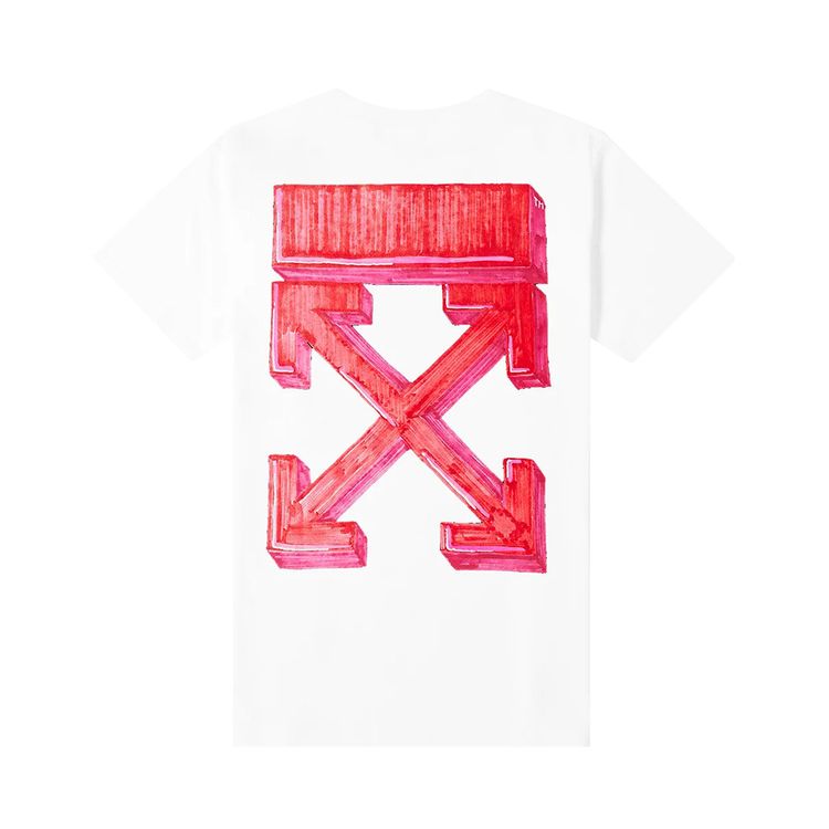 Off White Marker Arrow Tee WhiteRed