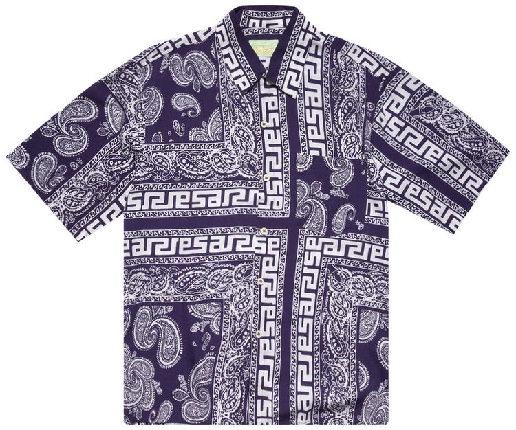Aries Bandana Print Hawaiian Shirt Navy