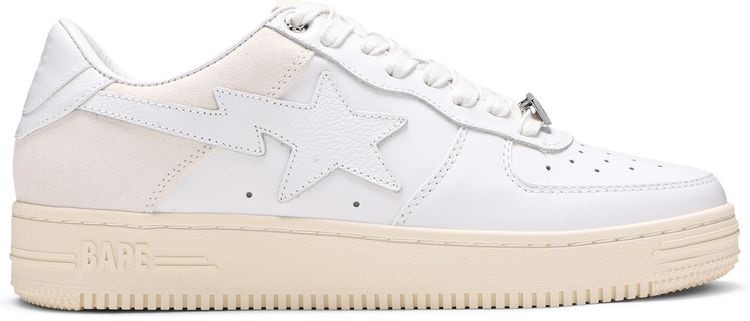 Bapesta Low Suede Heel   White