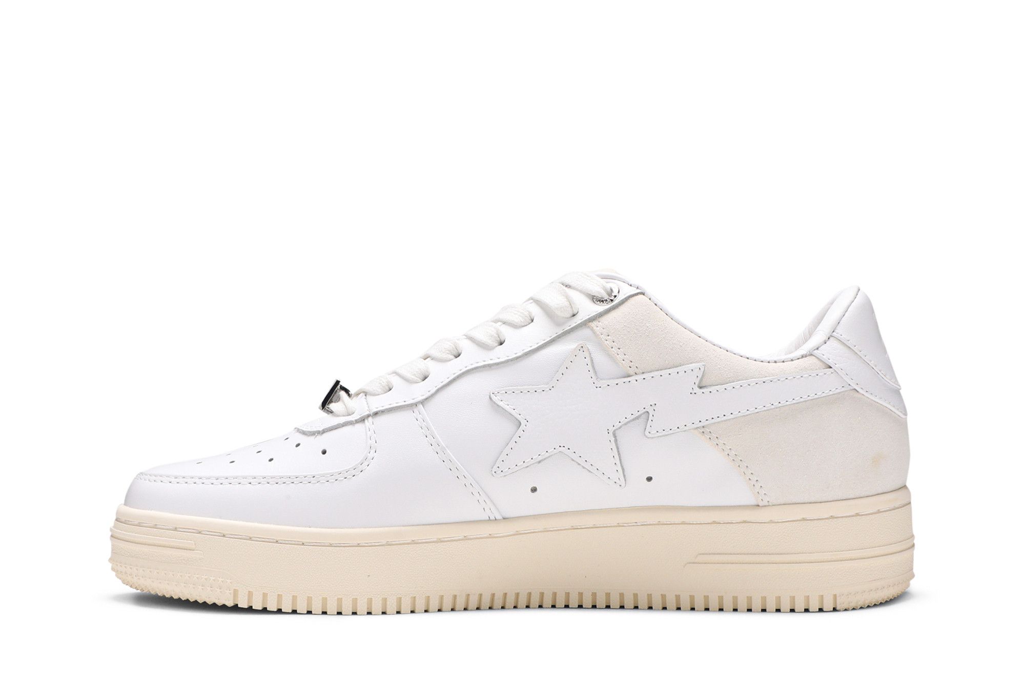 Size 8.5 Bapesta Low Suede Heel White