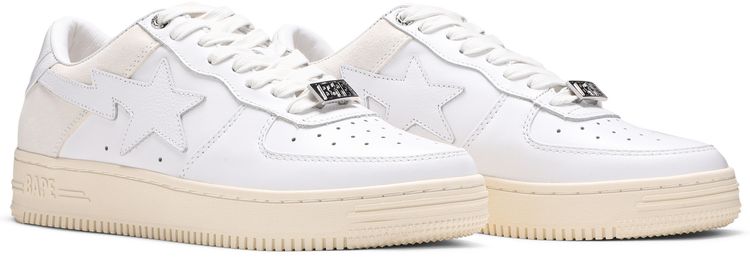 Bapesta Low Suede Heel   White