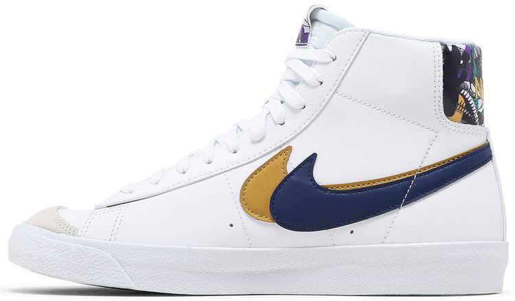 Nike Blazer Mid 77 SE GS Double Swoosh   White Gold Blue Void