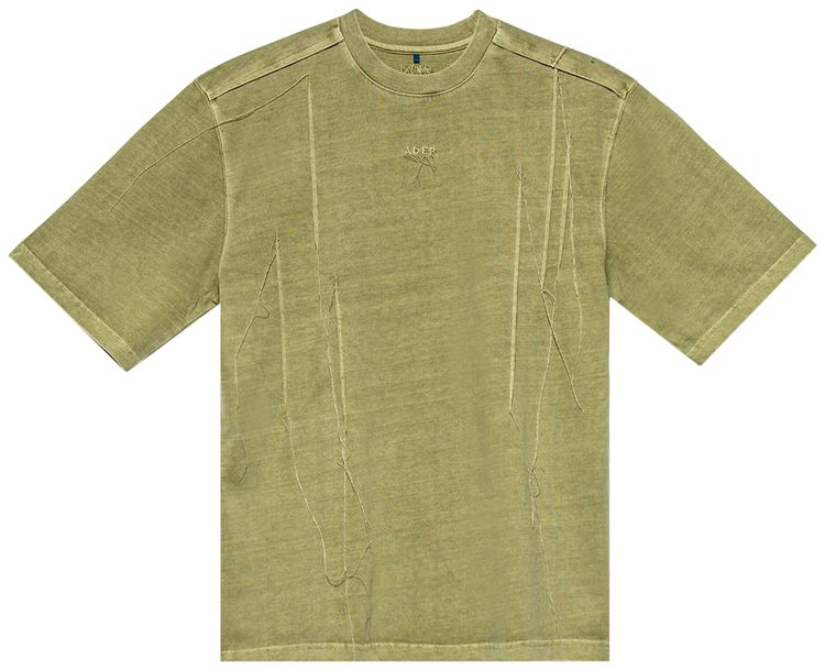 Ader Error Needle Logo T Shirt Khaki