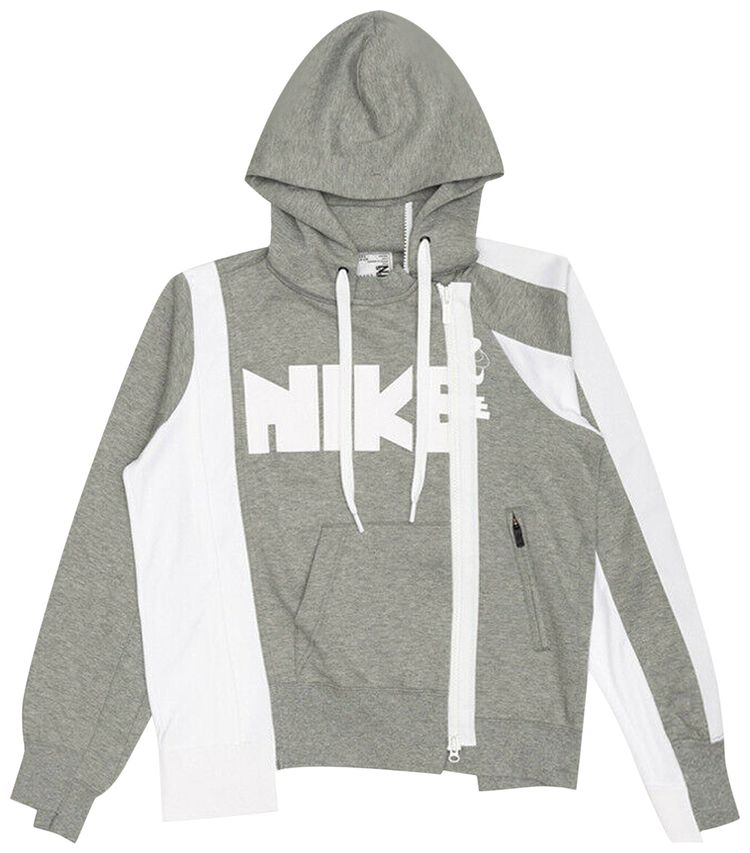 Nike x Sacai Double Zip Hoodie Dark Grey HeatherWhite