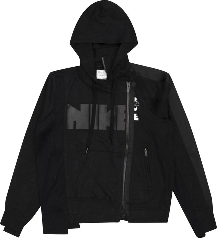 Nike x Sacai Double Zip Hoodie BlackDark Obsidian