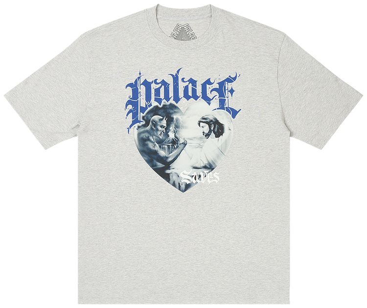Palace Save Thyself T Shirt Grey Marl