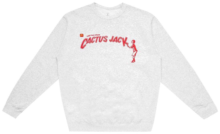 Cactus Jack by Travis Scott x McDonalds Spelling Crewneck II Ash Heather