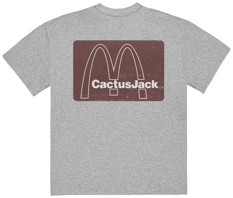 Cactus Jack by Travis Scott x McDonalds Menu Mono Logo T Shirt Sport Grey