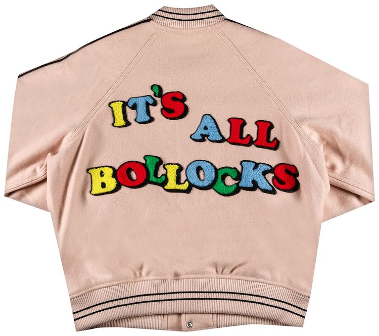 Supreme x Jamie Reid Its All Bollocks Varsity Jacket Dusty Pink