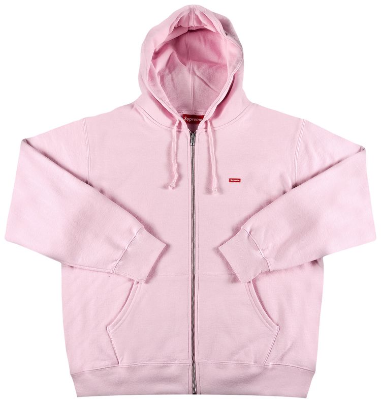 Supreme Small Box Zip Up Hooded Sweatshirt Light Pink