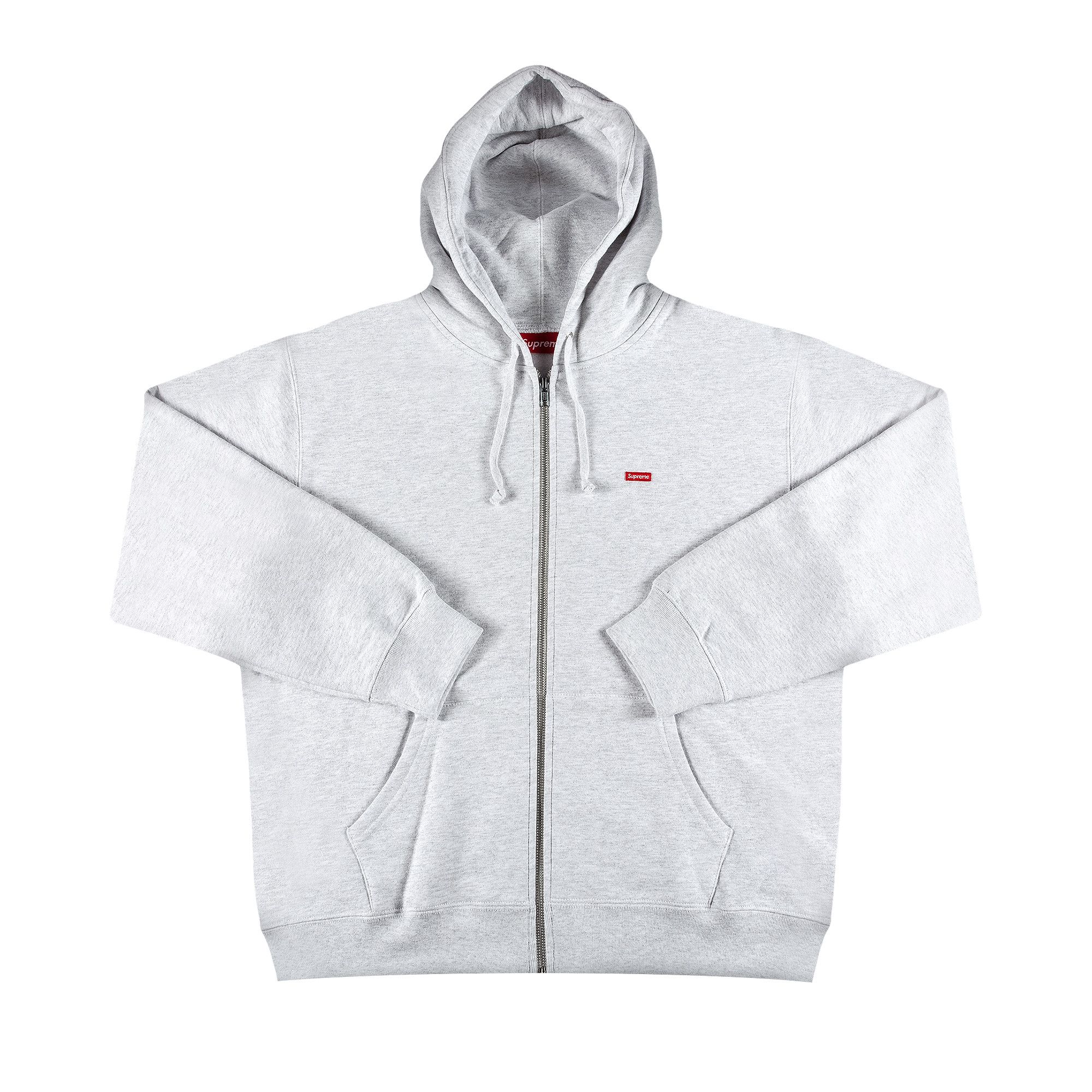 Buy Supreme Small Box Zip Up Hooded Sweatshirt 'Ash Grey' - SS21SW52 ASH  GREY | GOAT