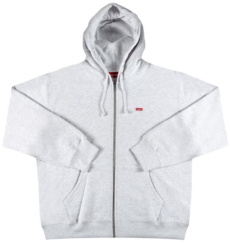 Supreme Small Box Zip Up Hooded Sweatshirt Ash Grey