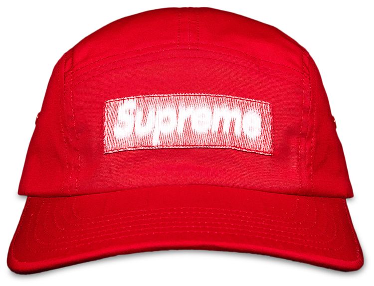 Supreme Reversed Label Camp Cap Red