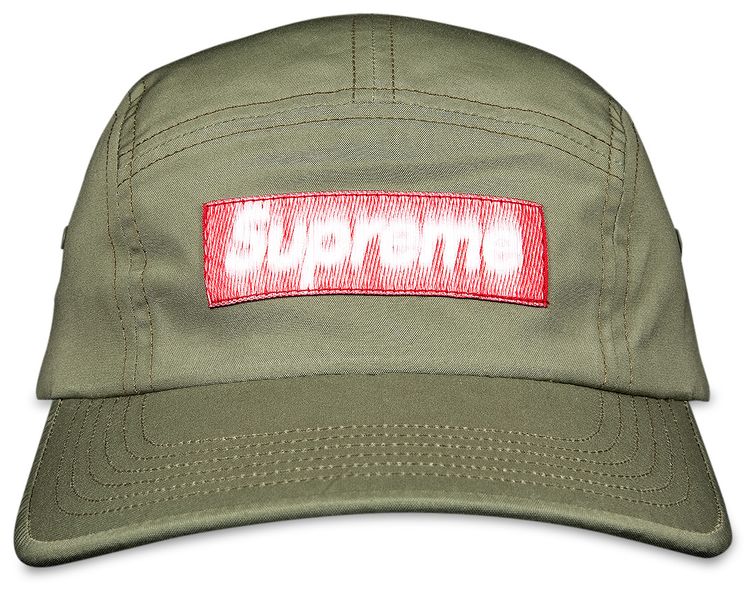 Supreme Reversed Label Camp Cap Olive
