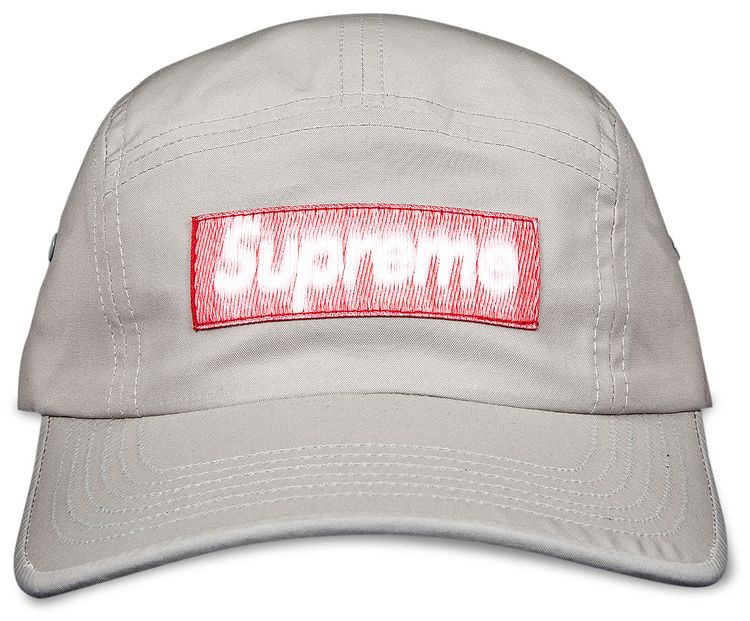 Supreme Reversed Label Camp Cap Grey