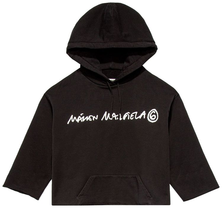 MM6 Maison Margiela Cropped Hoodie Black