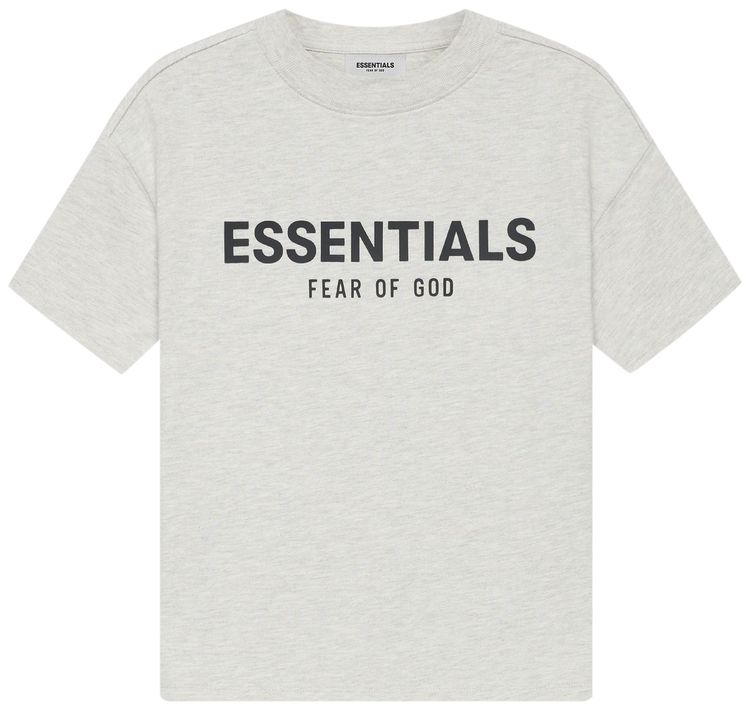 Fear of God Essentials Kids Short Sleeve Tee Light Heather Oatmeal