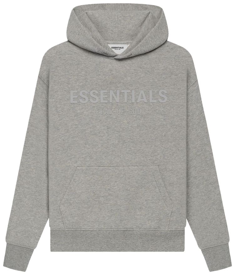 Fear of God Essentials Kids Pull Over Hoodie Dark Heather Oatmeal