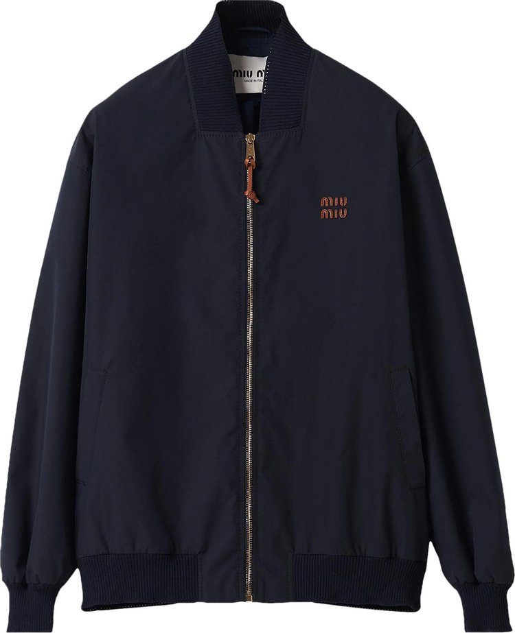 Miu Miu Panama Bomber Jacket Blue