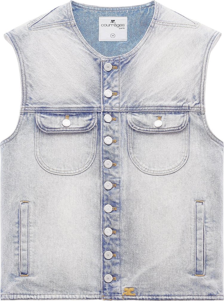 Courreges Multiflex Denim Vest Blue