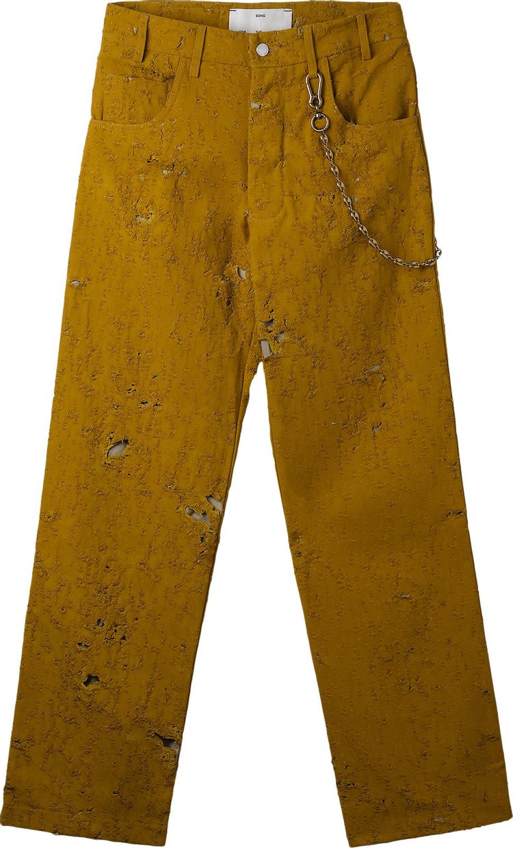 Song for the Mute Destroyed Long Work Pant 'Yellow'