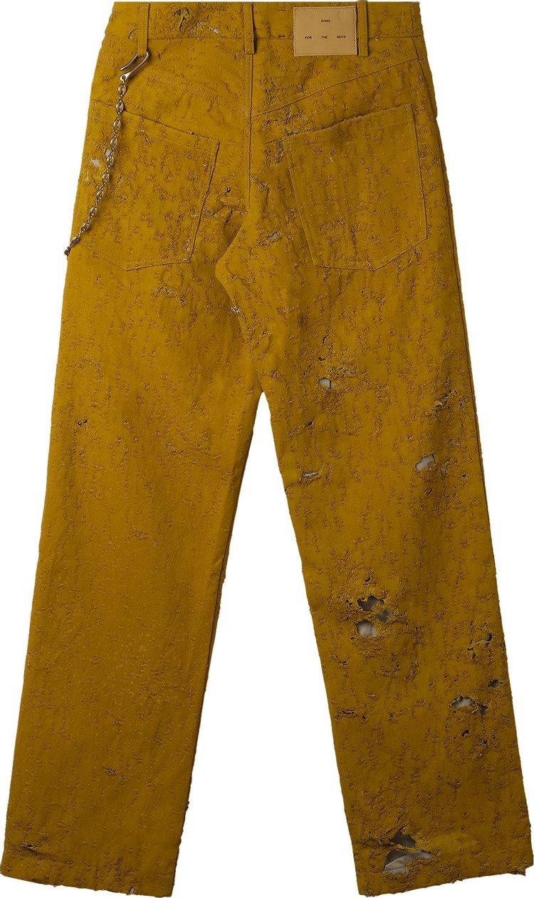 Song for the Mute Destroyed Long Work Pant Yellow