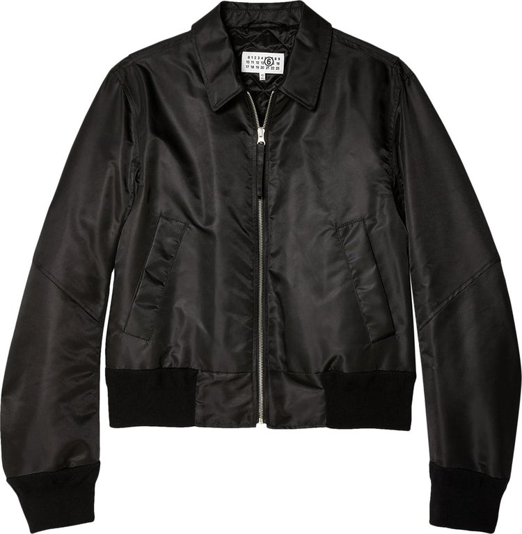 MM6 Maison Margiela Flight Nylon Bomber Jacket Black