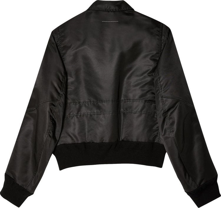 MM6 Maison Margiela Flight Nylon Bomber Jacket Black