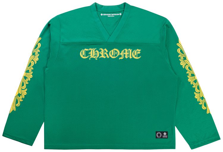 Chrome Hearts Floral Jersey Long Sleeve Tee GreenGold