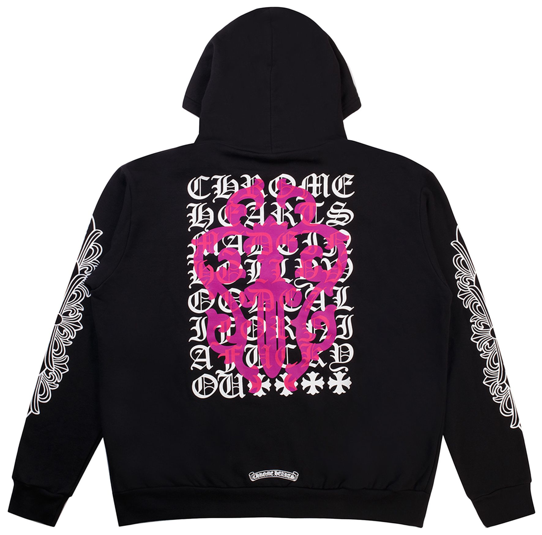 Buy Chrome Hearts Eye Chart Zip Up Hoodie 'Black/Pink' 1383