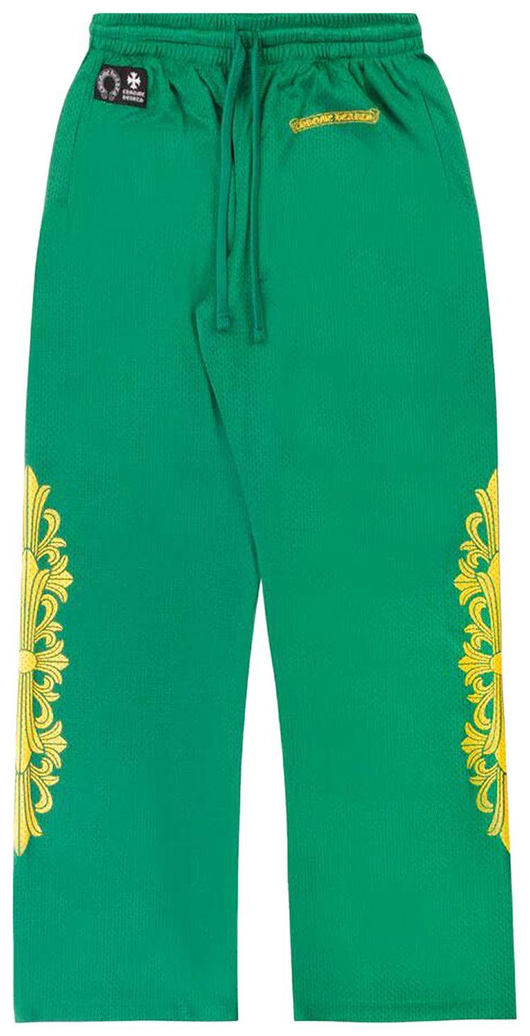 Chrome Hearts Floral Mesh Jersey Pants GreenGold