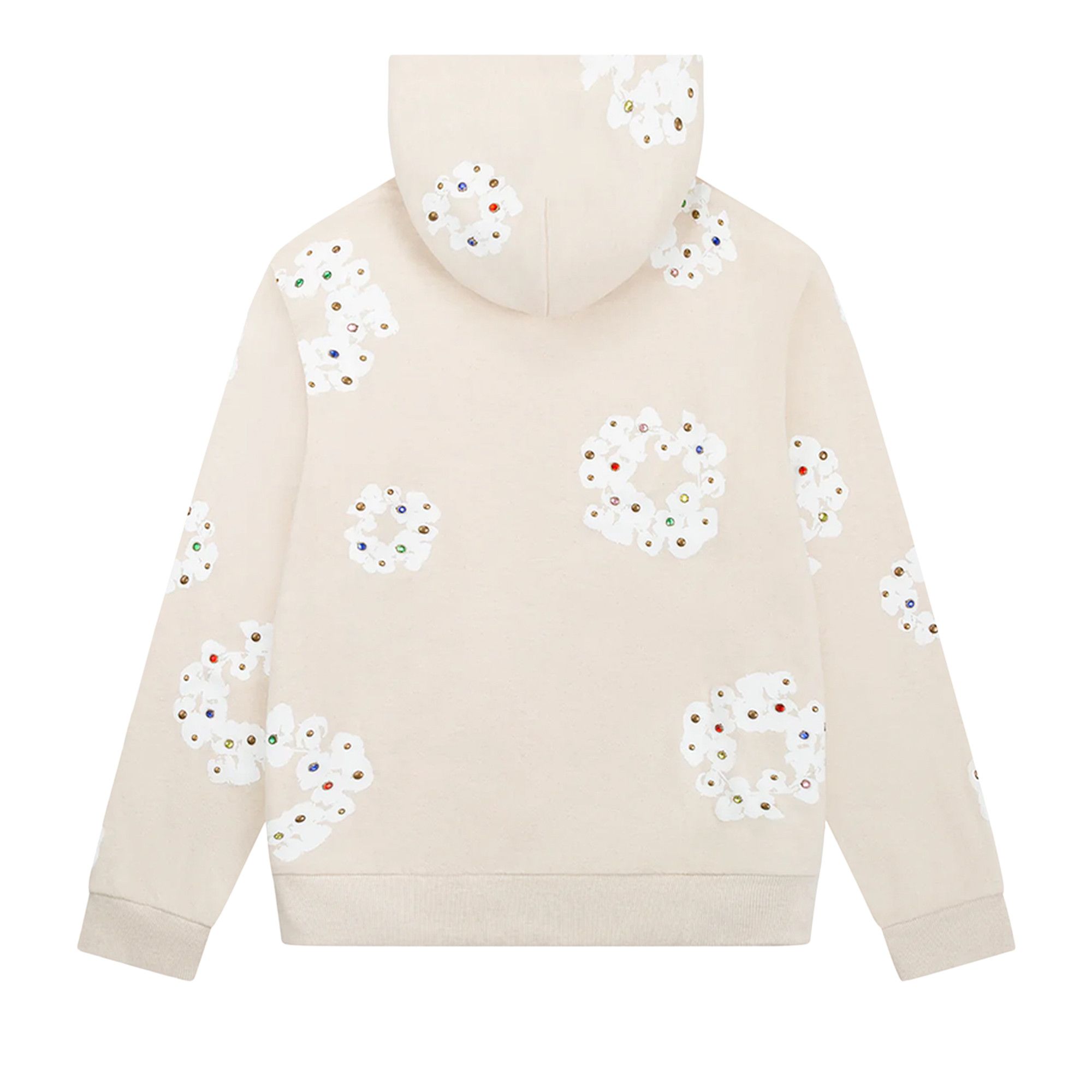 Buy Denim Tears Rhinestone Wreath Zip Hoodie 'Oatmeal' - 201 Buy Denim Tears Rhinestone Wreath Zip Hoodie 'Oatmeal' - 201
