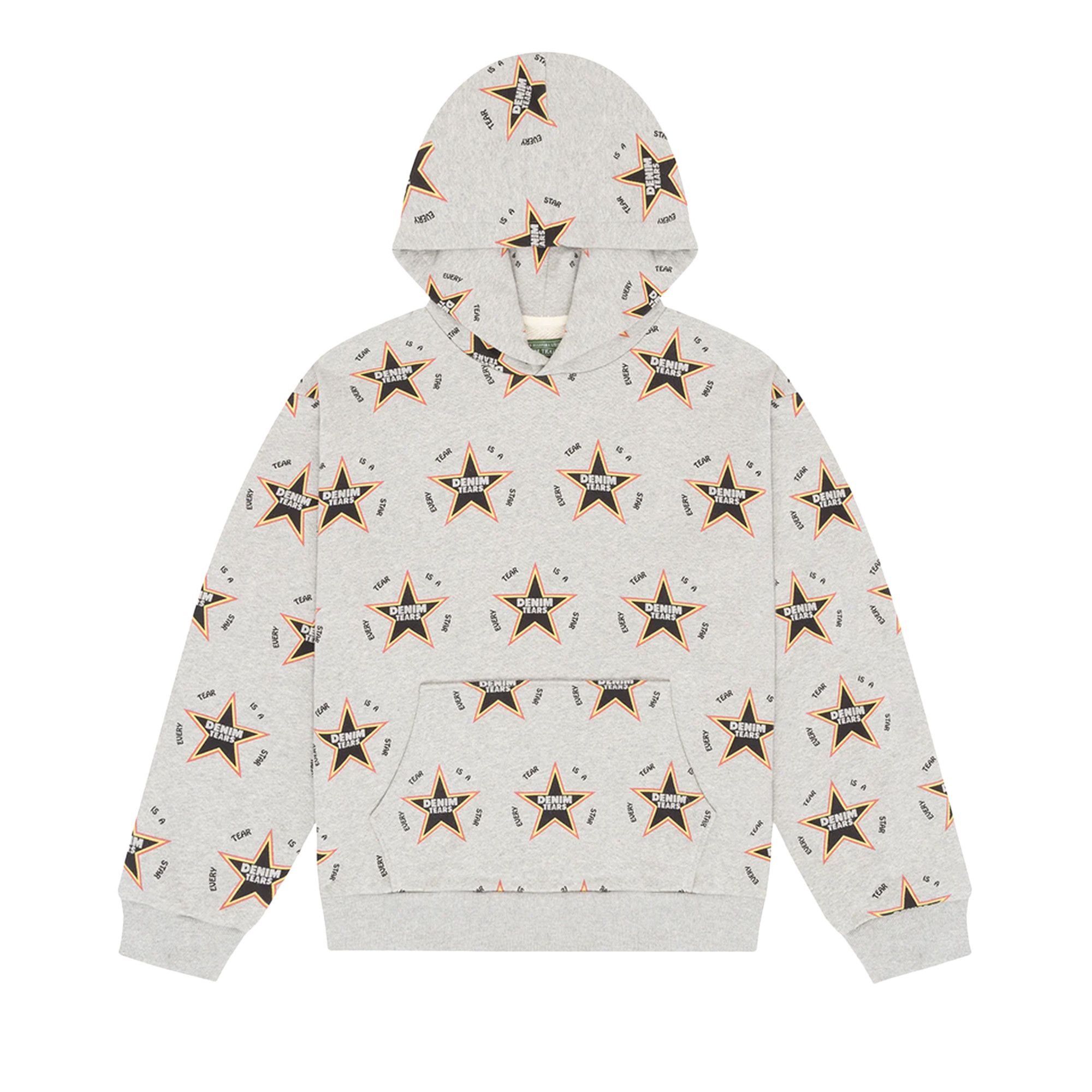 ★24SS 最新作★DENIM TEARS Every Tear Is A Star Hoodie Denim Tears: Men's Every Tear Is A Star Hoodie (Grey
