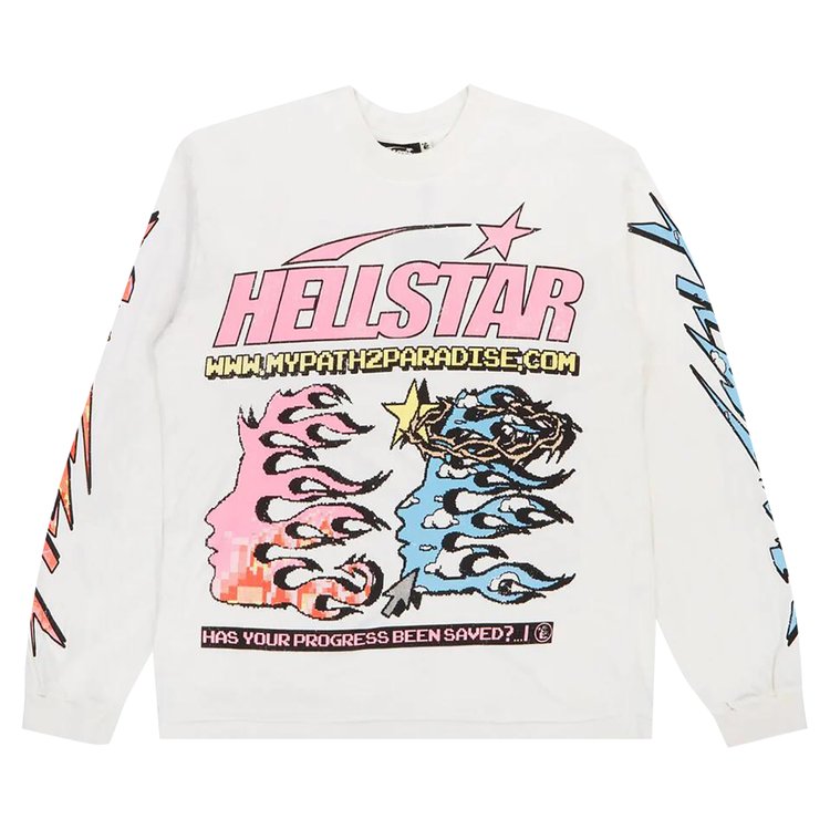 Hellstar Pixel Long Sleeve Tee White