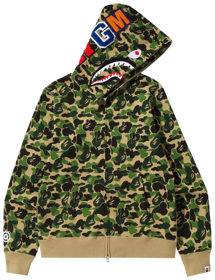 BAPE ABC Camo Shark Full Zip Hoodie Green