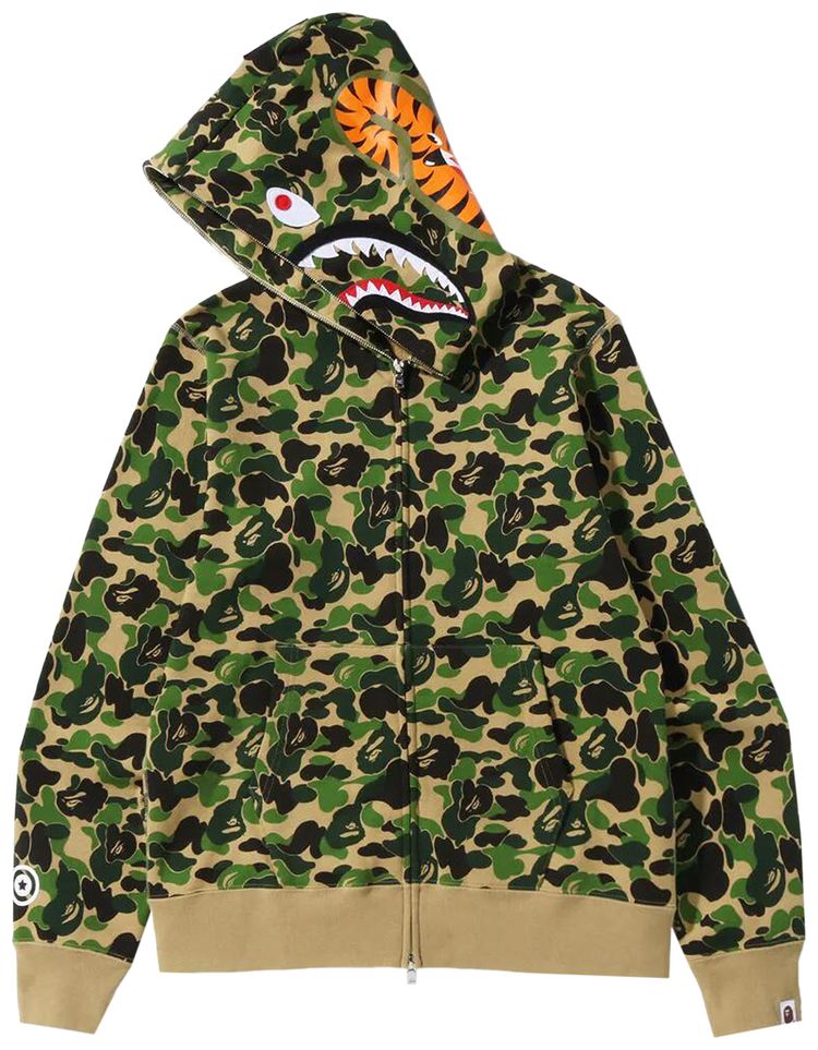 BAPE ABC Camo Shark Full Zip Hoodie Green