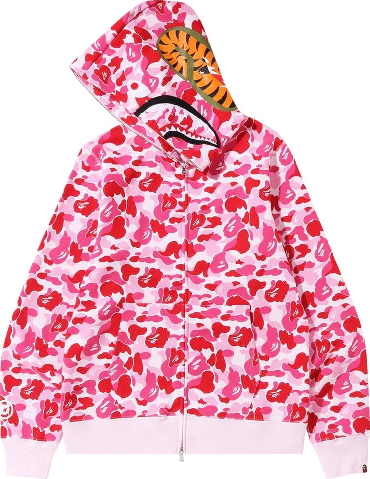 BAPE ABC Camo Shark Full Zip Hoodie Pink