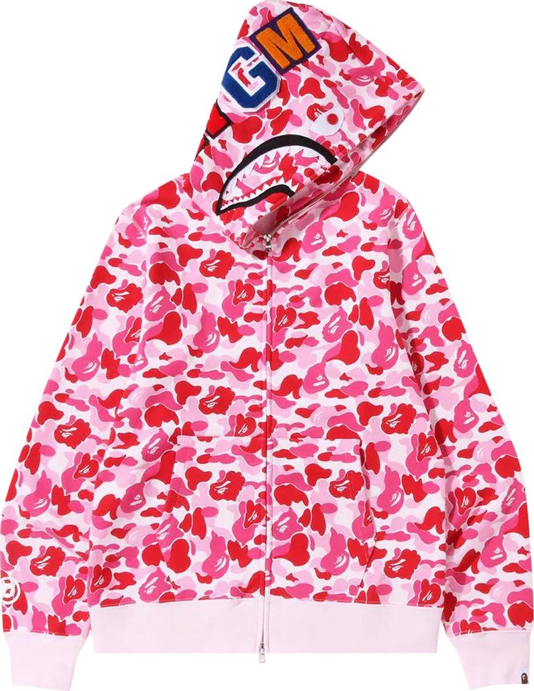 BAPE ABC Camo Shark Full Zip Hoodie Pink