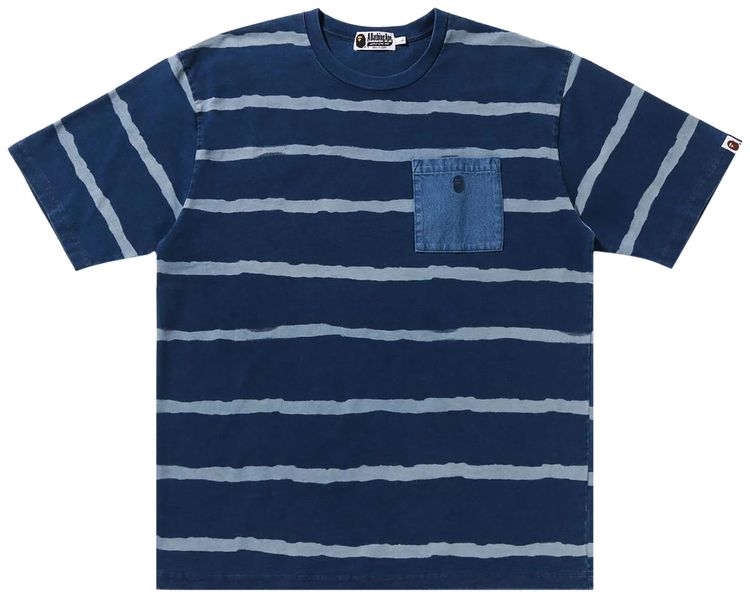 BAPE Discharge Print Relaxed Fit Tee Light Indigo