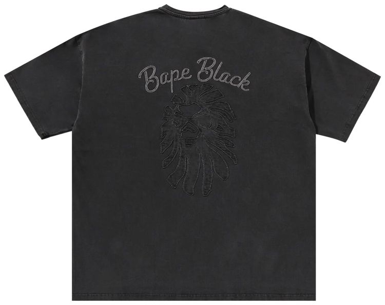 BAPE Stone Wash Ape Head Logo Tee Black